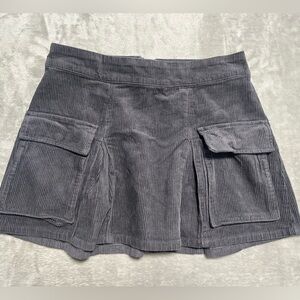 Wild Fable Corduroy Mini Skirt Women’s Small Gray Pockets Y2K Style